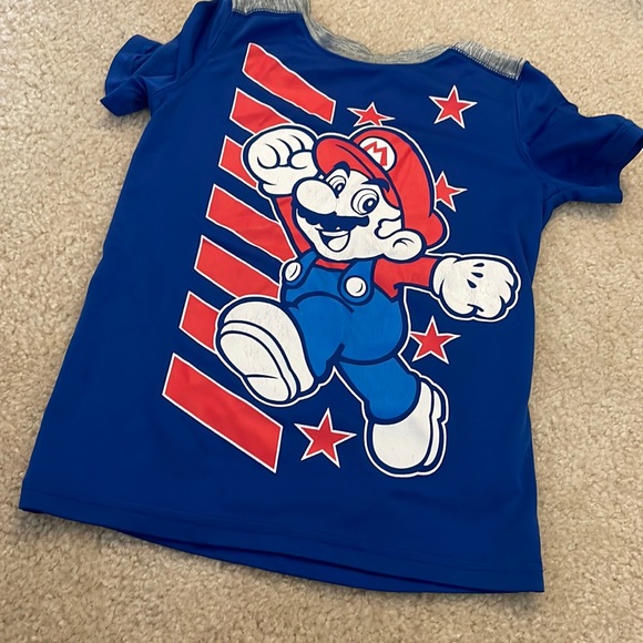 boys mario size 7 active tee graphic tee mario - Picture 1 of 2